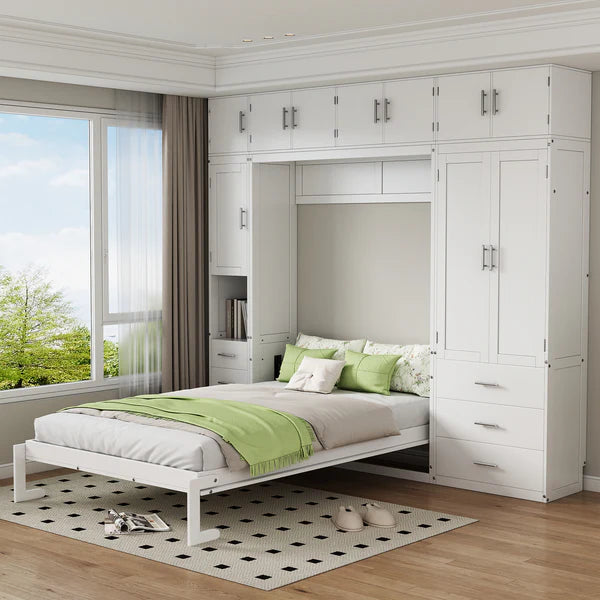 Full size Murphy Bed with Lockers and Wardrobe Murphy Nook