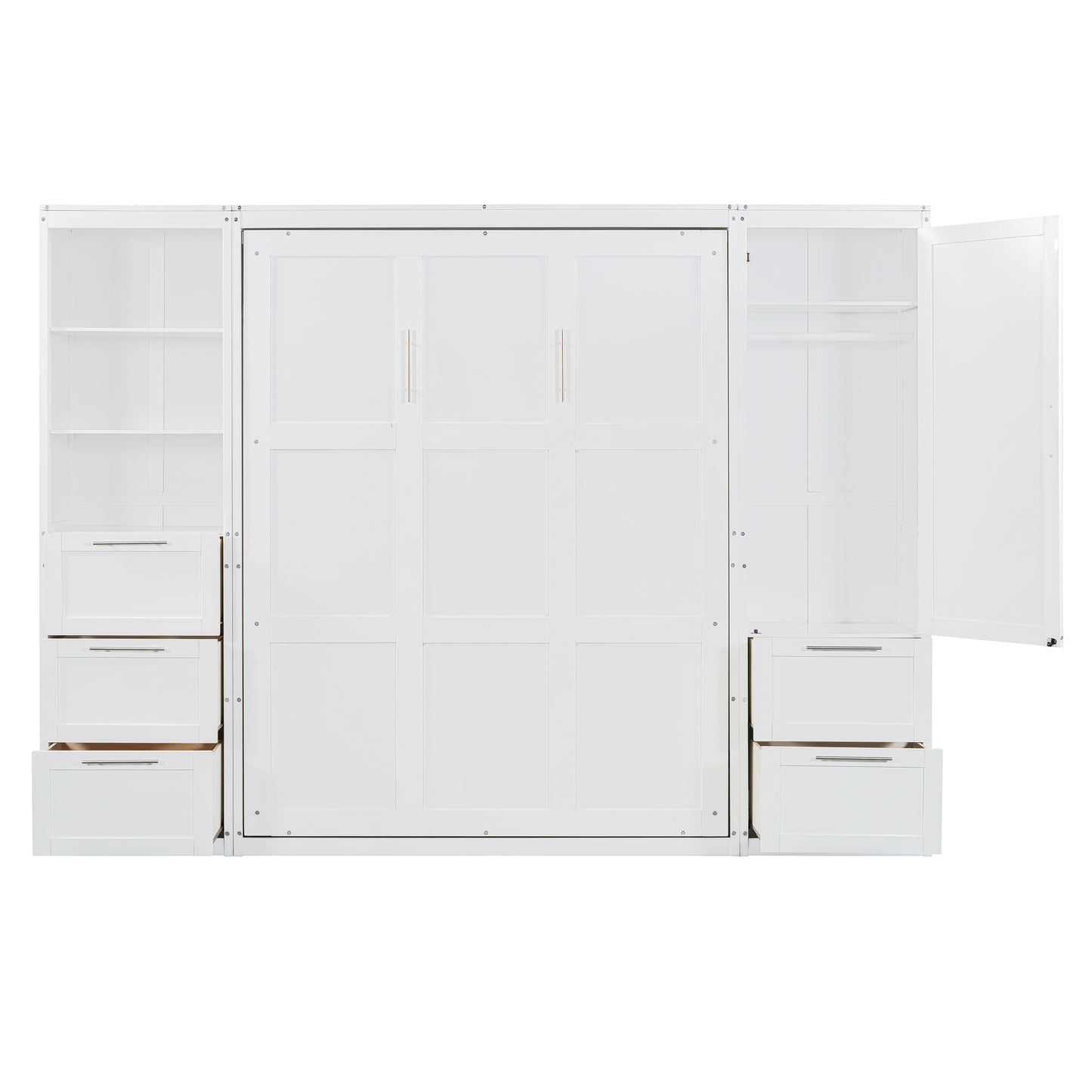 Queen Size Murphy Bed with Closet ,Drawers and Shelves - Murphy Nook