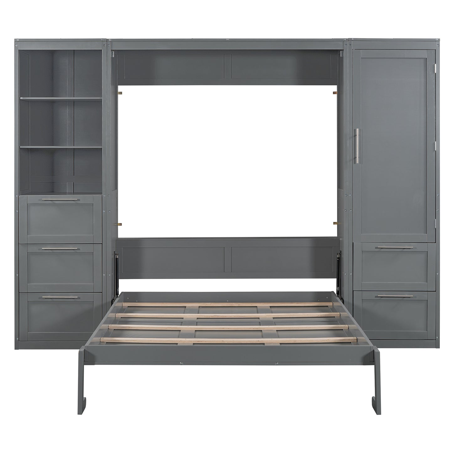 Queen Size Murphy Bed with Closet, drawers, shelves - Murphy Nook