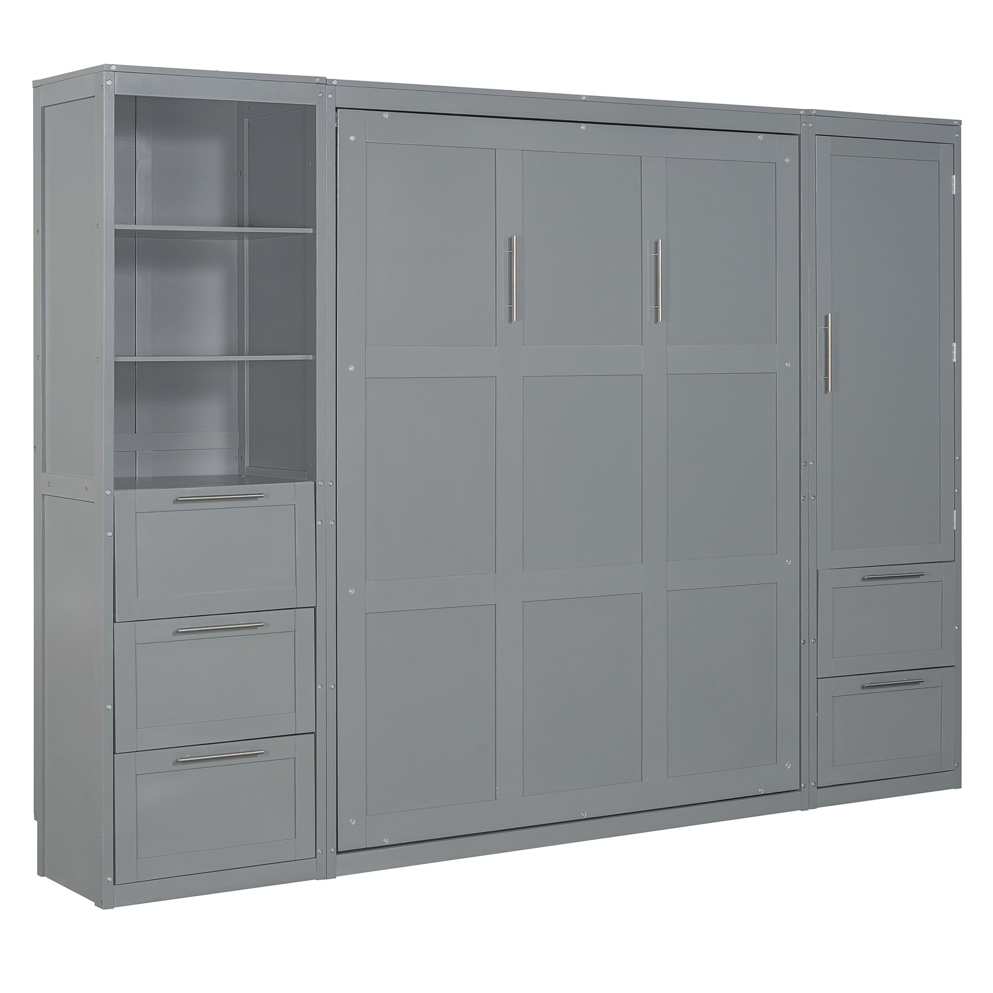 Queen Size Murphy Bed with Closet, drawers, shelves - Murphy Nook