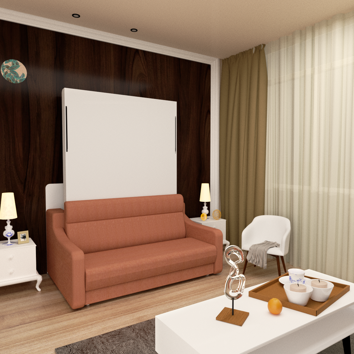 Full Size Modern Vertical Murphy Bed with Sofa - Murphy Nook