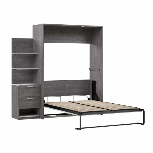 The top of the modern Murphy bed with storage includes dimmable LED lights that are perfect for kicking back with a good book at the end of the day. 