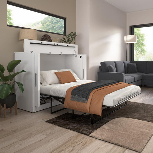Essentially, the 75W Queen Cabinet Bed with Mattress is an innovative form of furniture that is an excellent space saver and comfortable as a bed.
