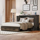 "A beautifully crafted queen-size farmhouse Murphy bed with a built-in charging station, seamlessly blending rustic charm with modern convenience."