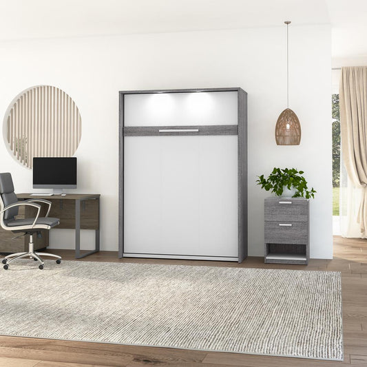"Modern Murphy bed with sleek design" "Space-saving wall bed for small spaces" "Elegant fold-out bed by MurphyNooks" "Luxurious upholstered Murphy bed frame" "Contemporary vertical pull-down bed" "Compact Murphy bed for urban living" "Innovative hidden be