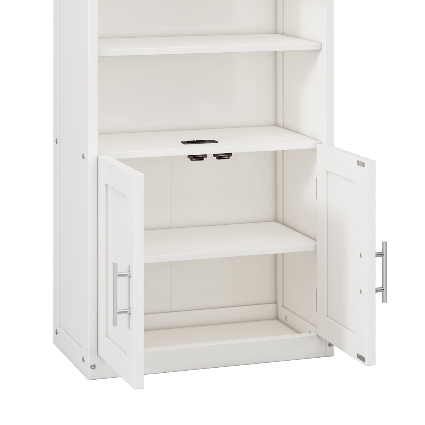 Queen Size Murphy Bed with 1 Side Cabinet Storage Shelf