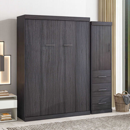 Full Size Murphy Bed with Wardrobe and Drawers - Murphy Nook