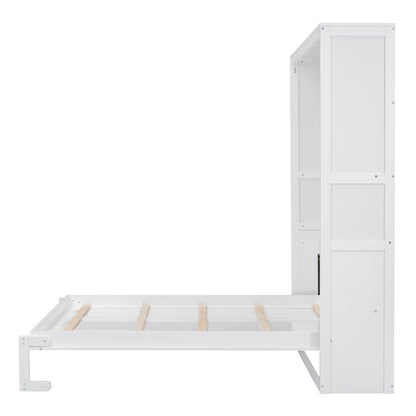 Queen Size Murphy Bed with Shelves