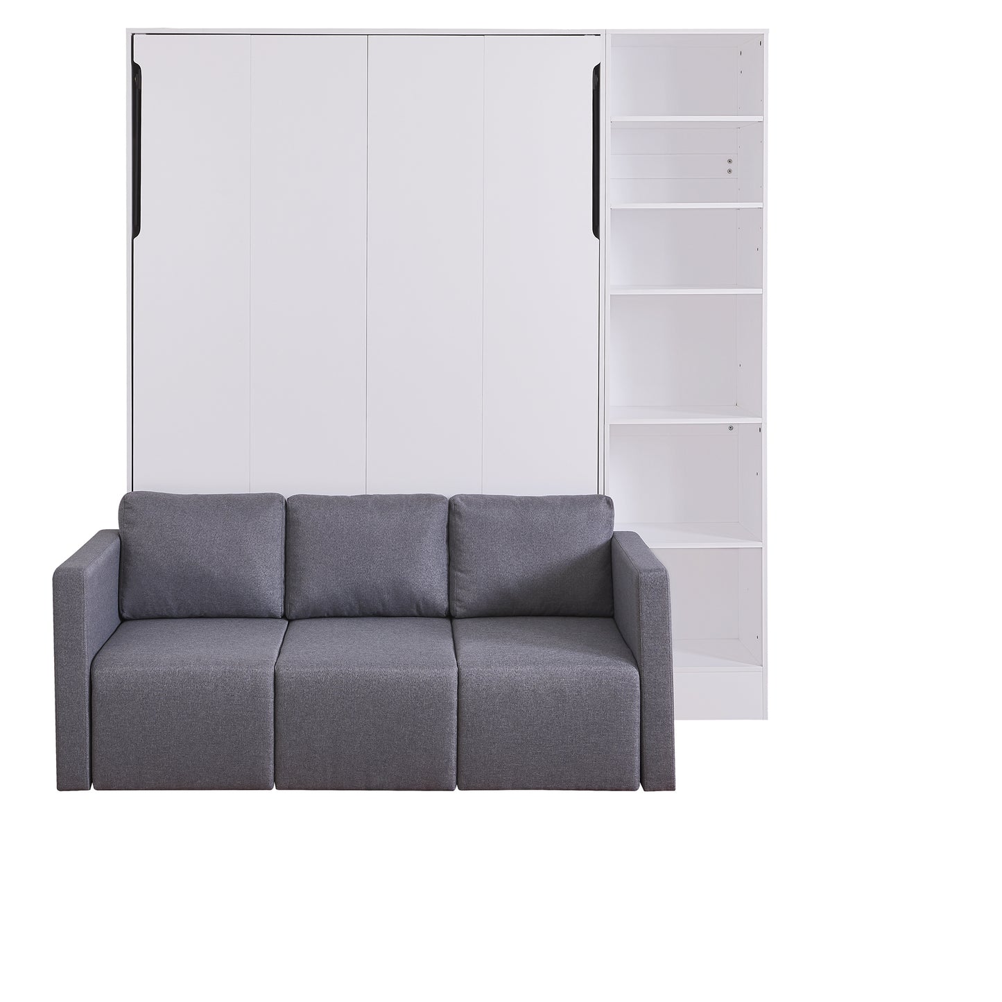 Full Size Murphy Bed with Sofa and Shelves