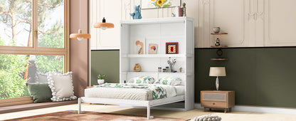 Queen Size Murphy Bed with Shelves