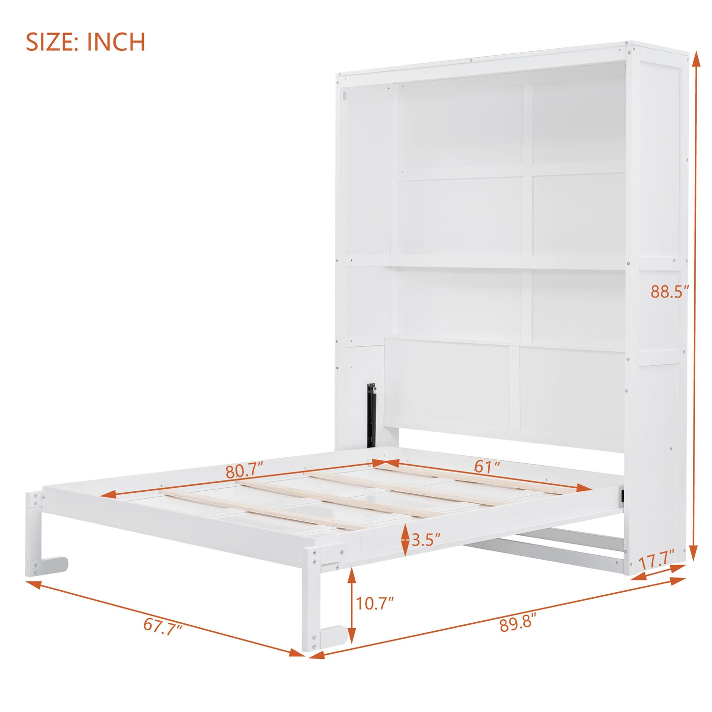 Queen Size Murphy Bed with Shelves