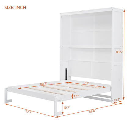 Queen Size Murphy Bed with Shelves